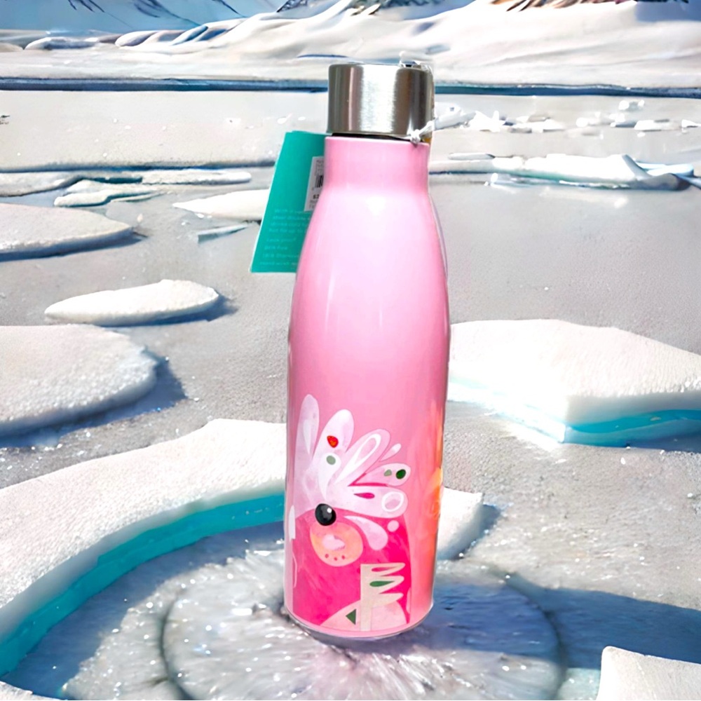 Pink Floral Insulated Water Bottle Maxwell & Williams Pete Cromer